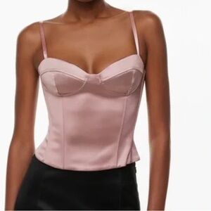 Aritzia Satin Bustier in pink size 2
